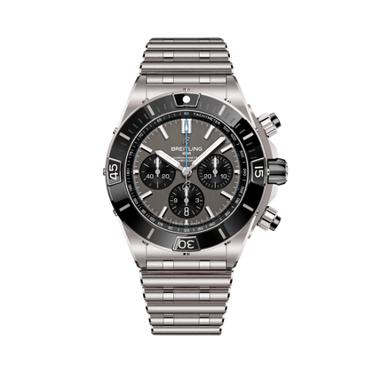 Breitling Super Chronomat B01 44 reference EB0136251M1E1 with Anthracite dial, Titanium case, bracelet, front view