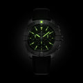 Breitling Super Avenger B01 Chronograph 46 reference EB0148101B1X1 with Black dial, Titanium case, calfskin strap, illuminated dial view