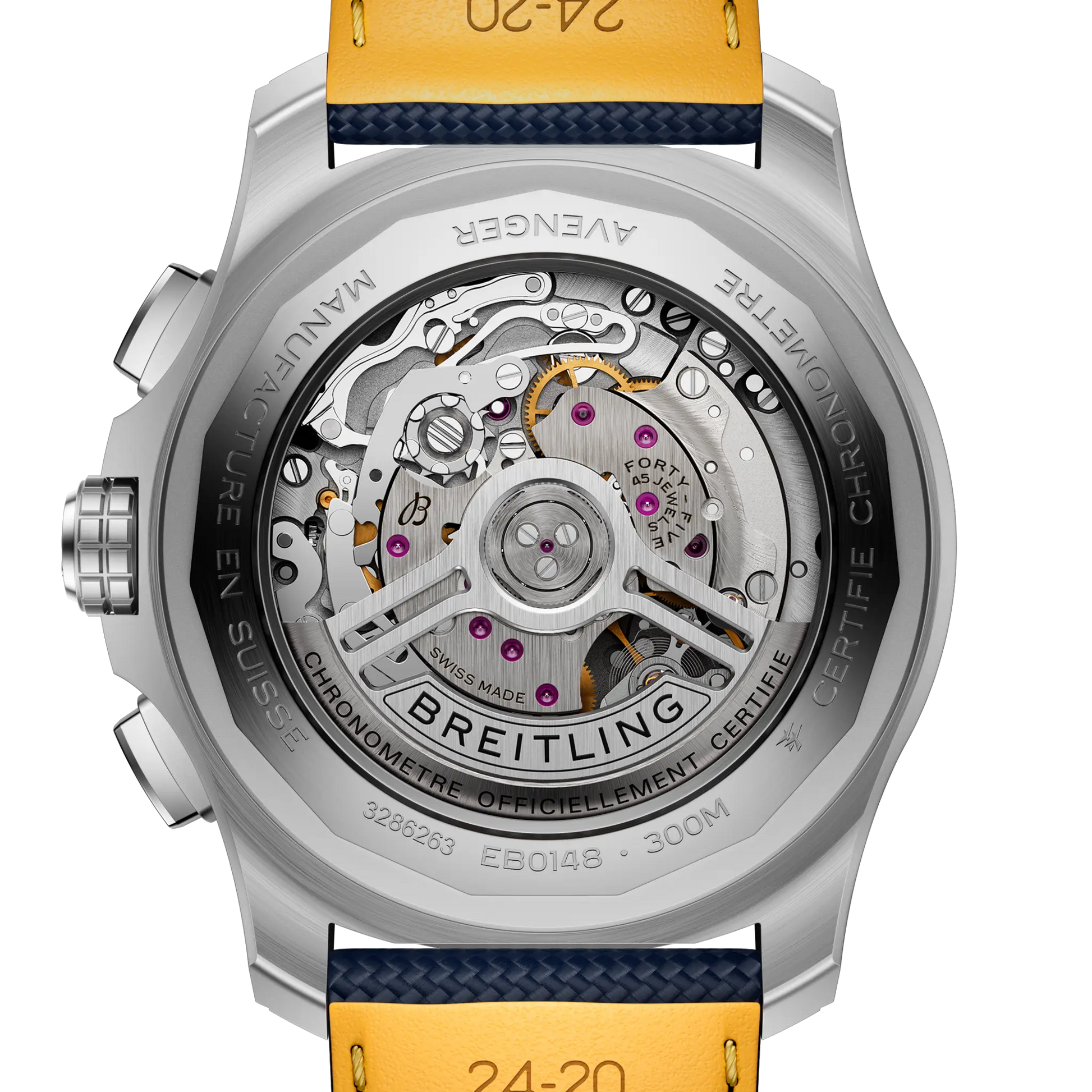 Caseback view of Breitling Super Avenger B01 Chronograph 46 reference EB0148101C1X1