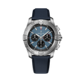 Breitling Super Avenger B01 Chronograph 46 reference EB0148101C1X1 with Blue dial, Titanium case, calfskin strap, front view