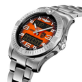 Breitling Aerospace B70 Orbiter reference EB70101A1O1E1 with Orange dial, Titanium case, bracelet, three-quarter view