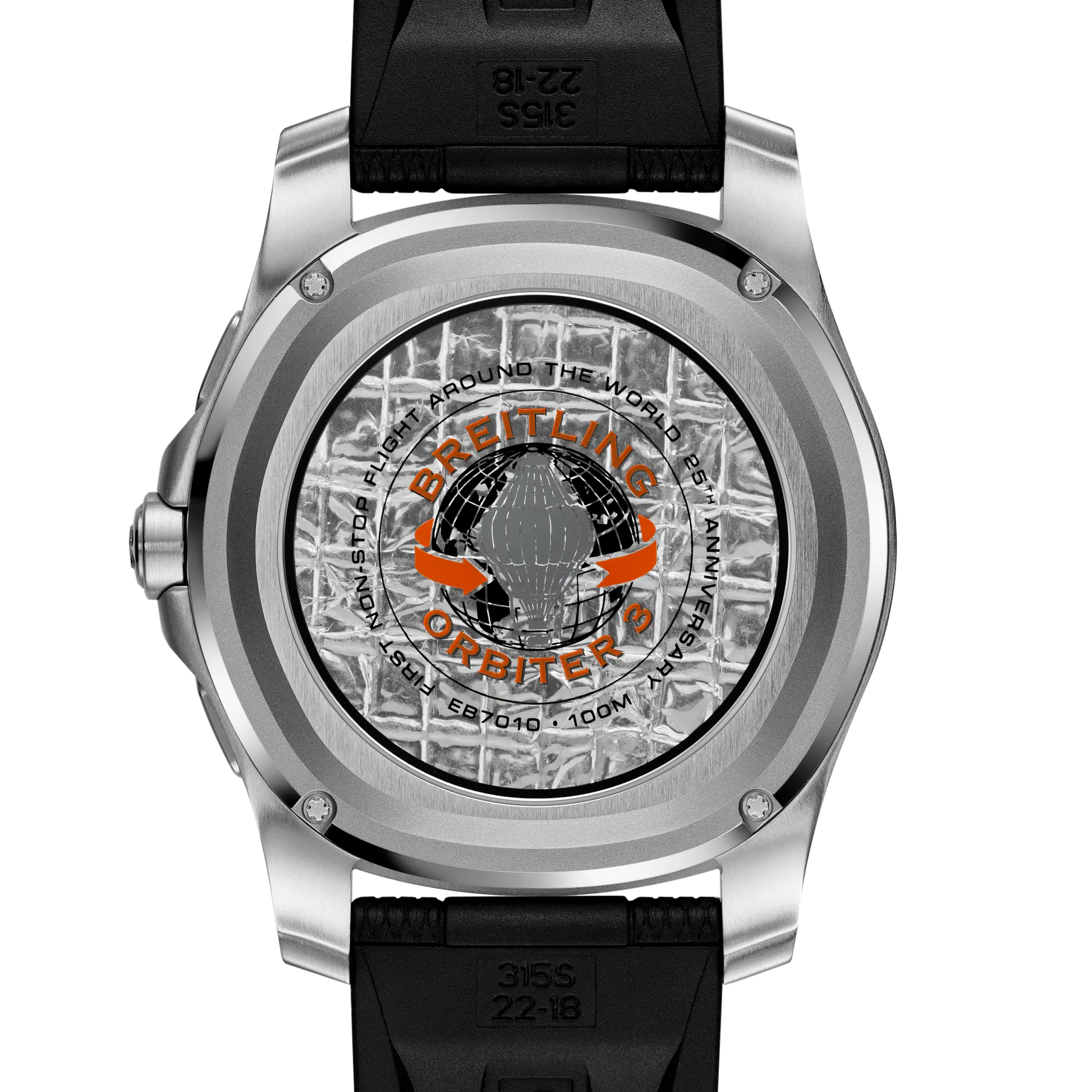 Caseback view of Breitling Aerospace B70 Orbiter reference EB70101A1O1S1