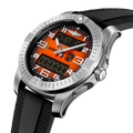 Breitling Aerospace B70 Orbiter reference EB70101A1O1S1 with Orange dial, Titanium case, rubber strap, three-quarter view