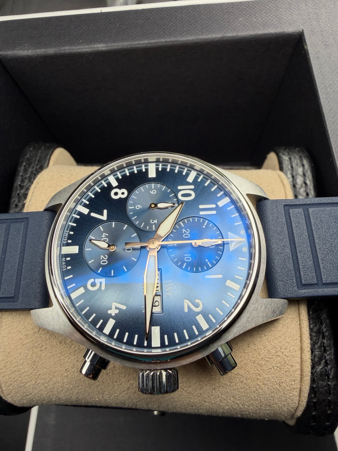 IWC Pilot’s Watch Chronograph Le Petit Prince IW378011 with blue rubber strap