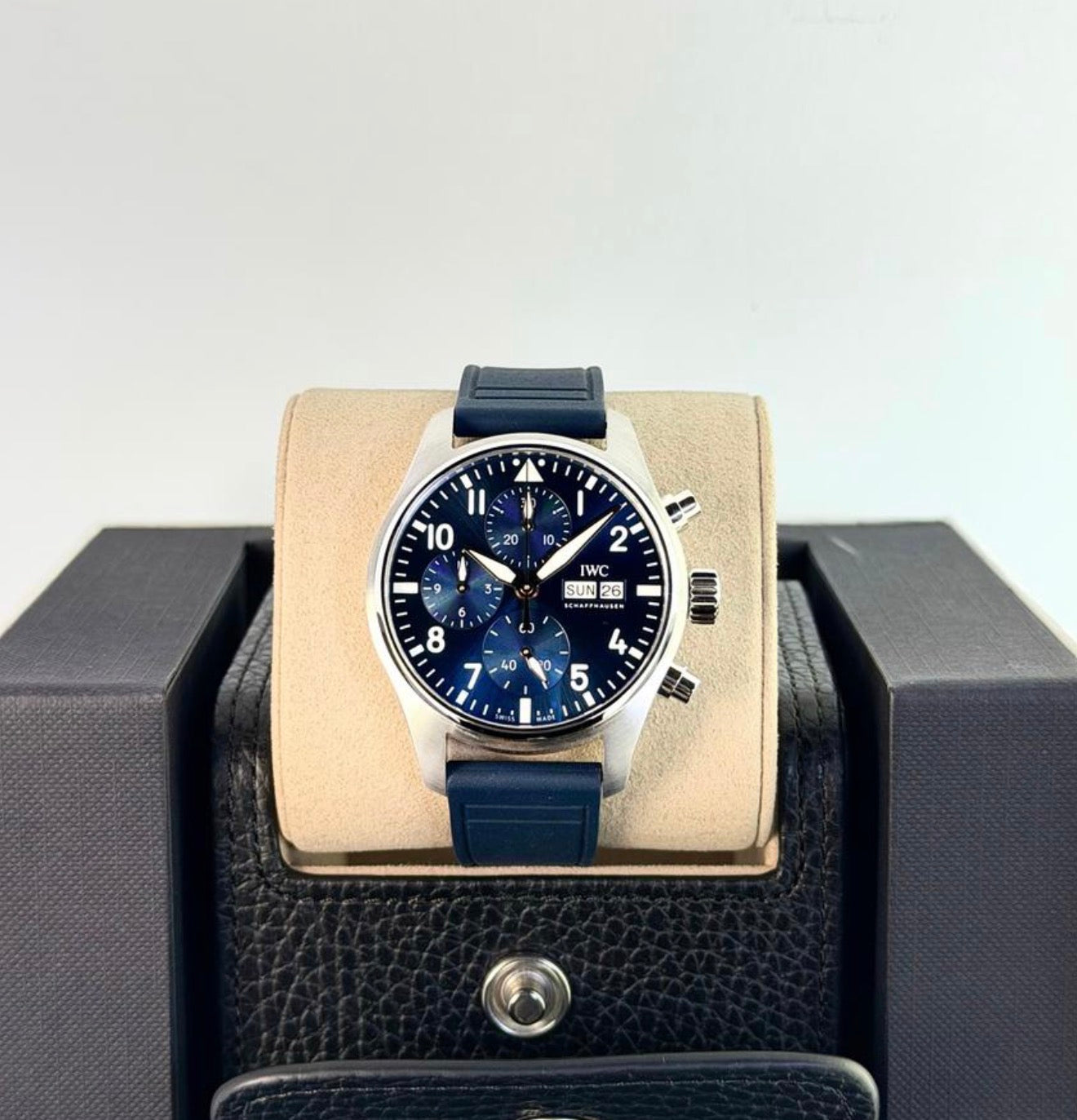 IWC IW388120 Pilot’s Watch Chronograph 41 displayed with presentation set