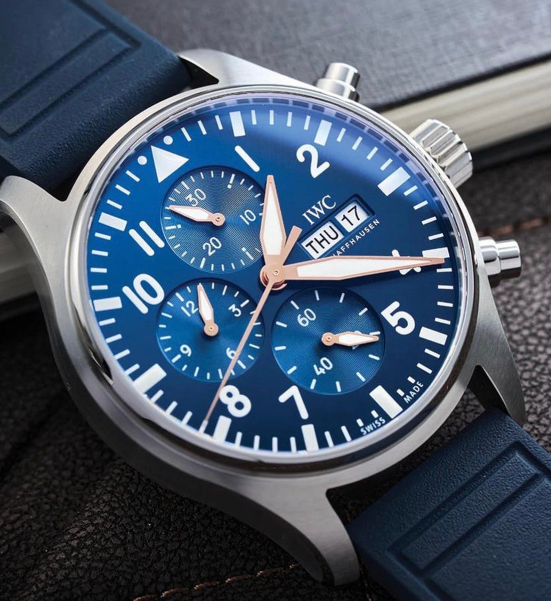 IWC Pilot’s Watch Chronograph 41 Le Petit Prince IW388120 blue dial hero view