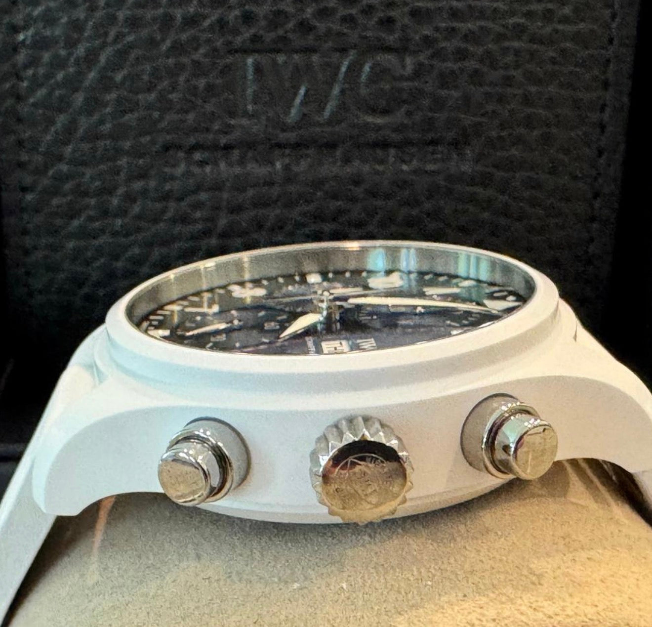 IWC Pilot’s Watch Chronograph 41 Le Petit Prince IW389410 white ceramic case and chronograph pushers