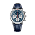 Breitling Navitimer B02 Chronograph 41 Cosmonaute Scott Carpenter Centenary reference LB0240211C1P1 with Blue dial, Platinum case, alligator strap, front view