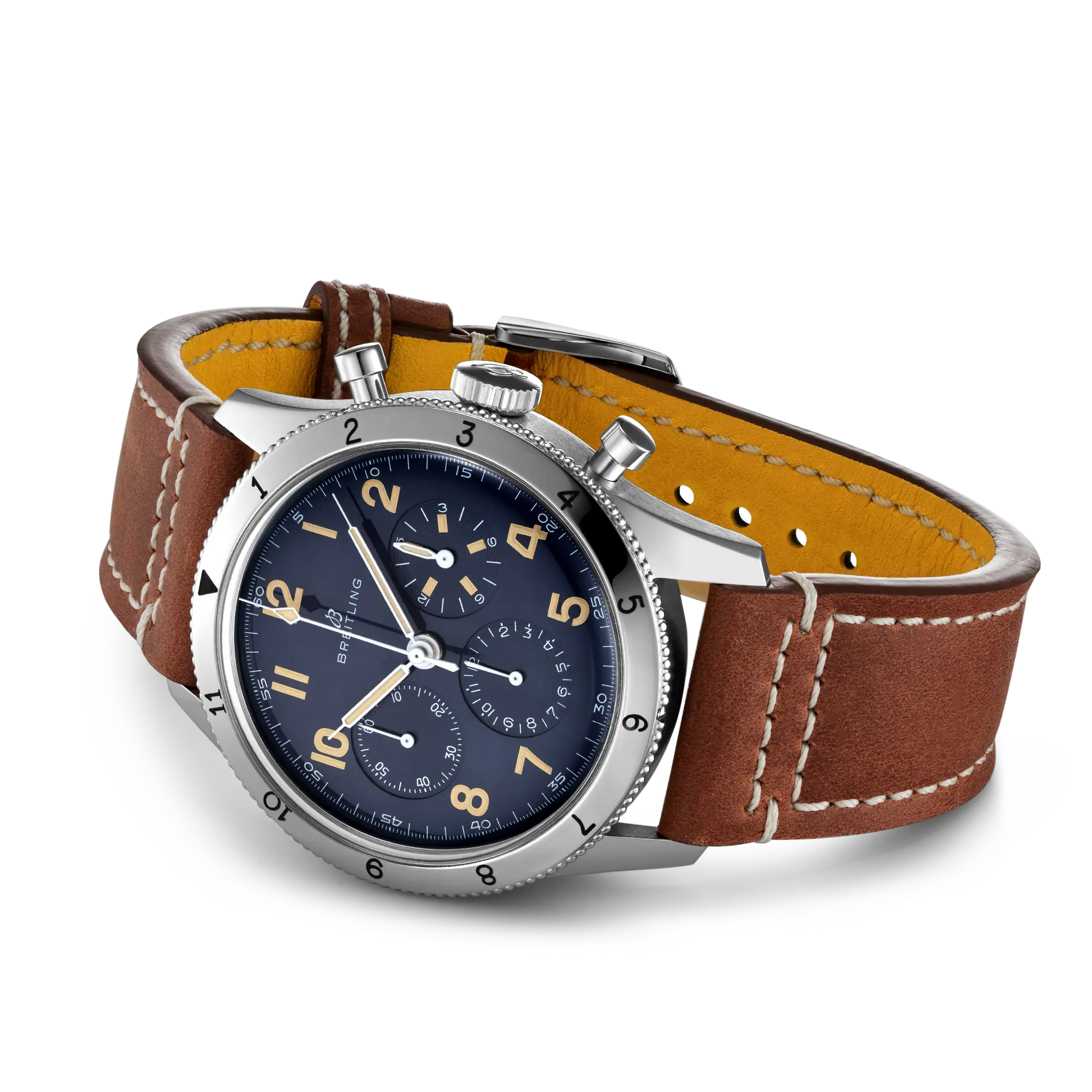 Breitling AVI 1953 Edition reference LB0920131C1X1 with Blue dial, Platinum case, calfskin strap, bracelet or strap configuration view