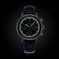 Breitling Navitimer B19 Chronograph 43 Perpetual Calendar reference LB19211A1C1P1 with Blue dial, Platinum case, alligator strap, illuminated dial view