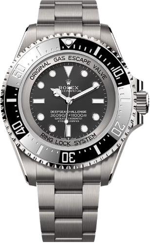 Rolex Deepsea Challenge ref. 126067 in RLX titanium with black dial and Cerachrom bezel, official straight-on full-watch view