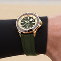 Breitling Superocean Automatic 42 reference N17375201L1S1 with Green dial, Bronze case, rubber strap, on-wrist view
