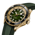 Breitling Superocean Automatic 42 reference N17375201L1S1 with Green dial, Bronze case, rubber strap, three-quarter view
