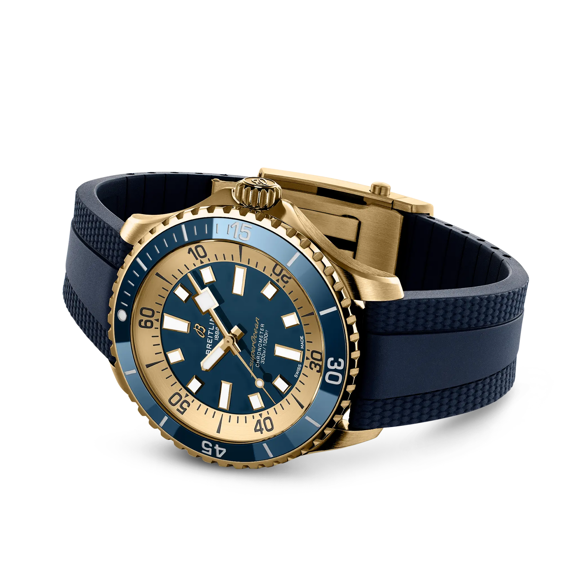 Breitling Superocean Automatic 44 reference N173761A1C1S1 with Blue dial, Bronze case, rubber strap, bracelet or strap configuration view