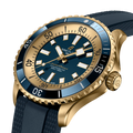 Breitling Superocean Automatic 44 reference N173761A1C1S1 with Blue dial, Bronze case, rubber strap, three-quarter view