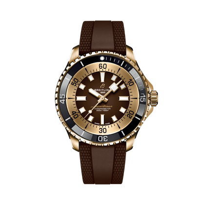 Breitling Superocean Automatic 44 reference N17376201Q1S1 with Brown dial, Bronze case, rubber strap, front view