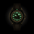 Breitling Superocean Automatic 44 reference N17376201Q1S1 with Brown dial, Bronze case, rubber strap, illuminated dial view