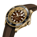 Breitling Superocean Automatic 44 reference N17376201Q1S1 with Brown dial, Bronze case, rubber strap, three-quarter view