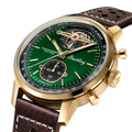 Breitling Top Time B21 Ford Mustang reference NB21251A1L1X1 with Green dial, Bronze case, calfskin strap, three-quarter view