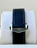 Omega Aqua Terra 41mm 220.32.41.21.03.001, black rubber strap with turquoise stitching and Omega foldover clasp