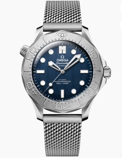 Omega Seamaster Diver 300M James Bond Edition 210.30.42.20.03.004 blue dial on steel mesh bracelet