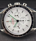 Omega Speedmaster Moonwatch Professional white dial 310.32.42.50.04.001 on black perforated leather strap
