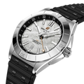Breitling Chronomat Automatic GMT 40 Erling Haaland reference P323982A1F1S1 with Meteorite dial, Stainless steel & platinum case, rubber strap, three-quarter view