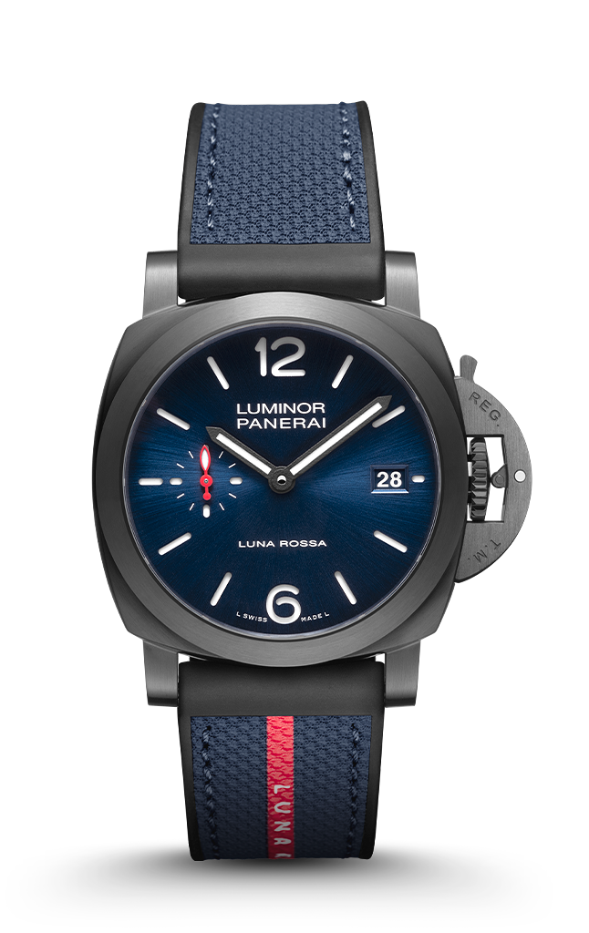 Panerai Luminor Quaranta Steel DLC BiTempo Luna Rossa Blue Dial PAM01408