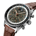 Breitling Navitimer B19 Chronograph 43 Perpetual Calendar reference PB1921251B1P1 with Anthracite dial, Stainless steel & platinum case, alligator strap, three-quarter view