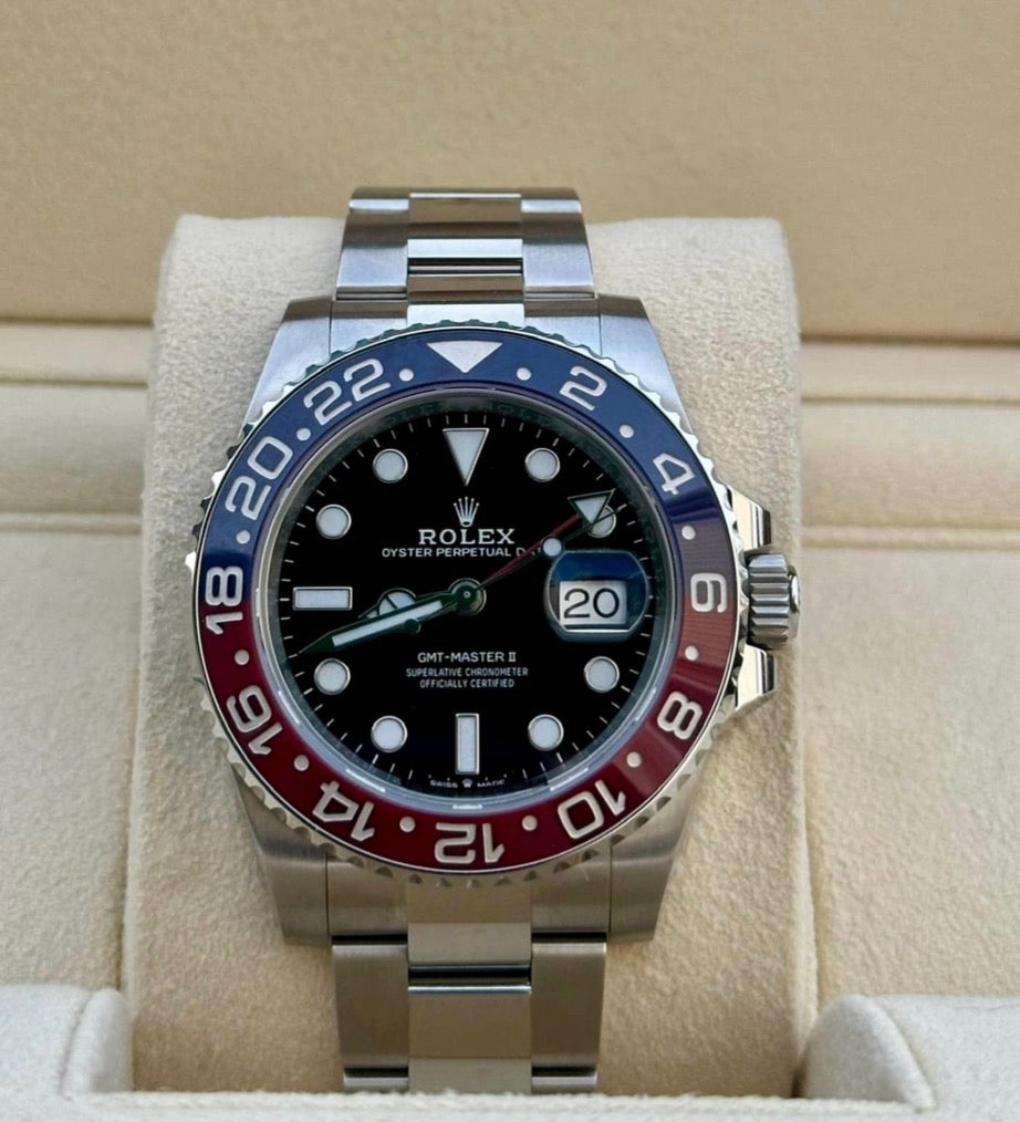 UNWORN 2024 Rolex GMT-Master II "Pepsi" 40mm - Blue And Red Pepsi Bezel - Black Dial - Oyster Bracelet - 126710BLRO