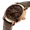 Breitling Lady Premier Automatic 36 reference R10310121Q1P1 with Brown dial, 18k red gold case, alligator strap, three-quarter view