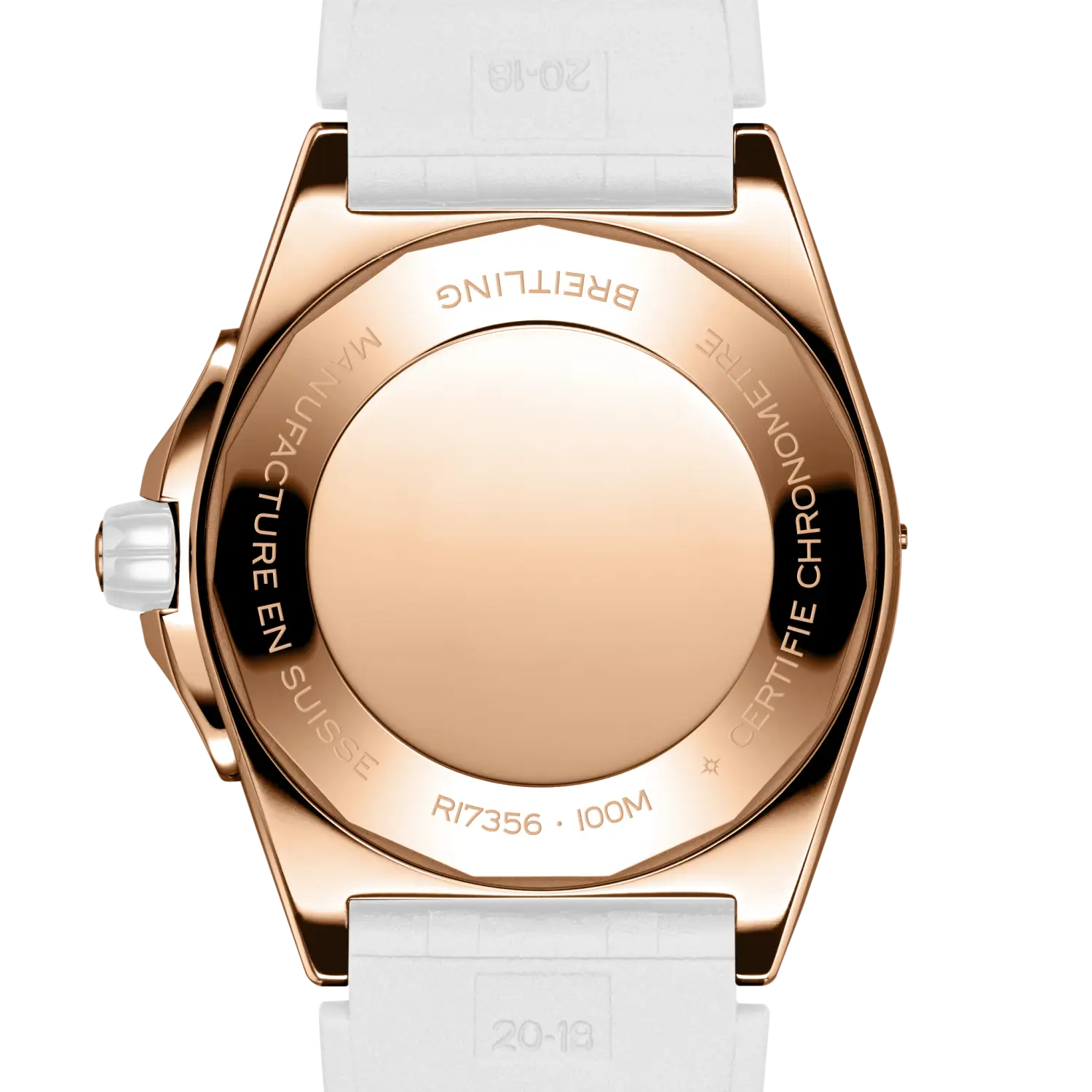 Caseback engraving view of Breitling Super Chronomat Automatic 38 Origins reference R17356531G1S1