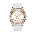 Breitling Super Chronomat Automatic 38 Origins reference R17356531G1S1 with Cream dial, Small scale traceable 18K red gold case, rubber strap, front view