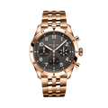 Breitling Classic AVI Chronograph 42 P-51 Mustang reference R233801A1B1R1 with Black dial, 18k red gold case, bracelet, front view