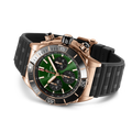 Breitling Super Chronomat B01 44 reference RB01361A1L1S1 with Green dial, 18k red gold case, rubber strap, bracelet or strap configuration view