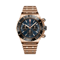 Breitling Super Chronomat B01 44 reference RB01362A1C1R1 with Blue dial, 18k red gold case, bracelet, front view