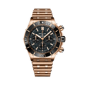 Breitling Super Chronomat B01 44 reference RB01365A1B1R1 with Black mother-of-pearl dial, 18k red gold case, bracelet, front view
