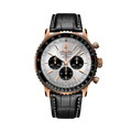 Breitling Navitimer B01 Chronograph 46 reference RB0137241G1P1 with Cream dial, 18k red gold case, black alligator strap, front view