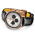 Breitling Navitimer B01 Chronograph 46 reference RB0137241G1P1 with Cream dial, 18k red gold case, black alligator strap, bracelet or strap configuration view