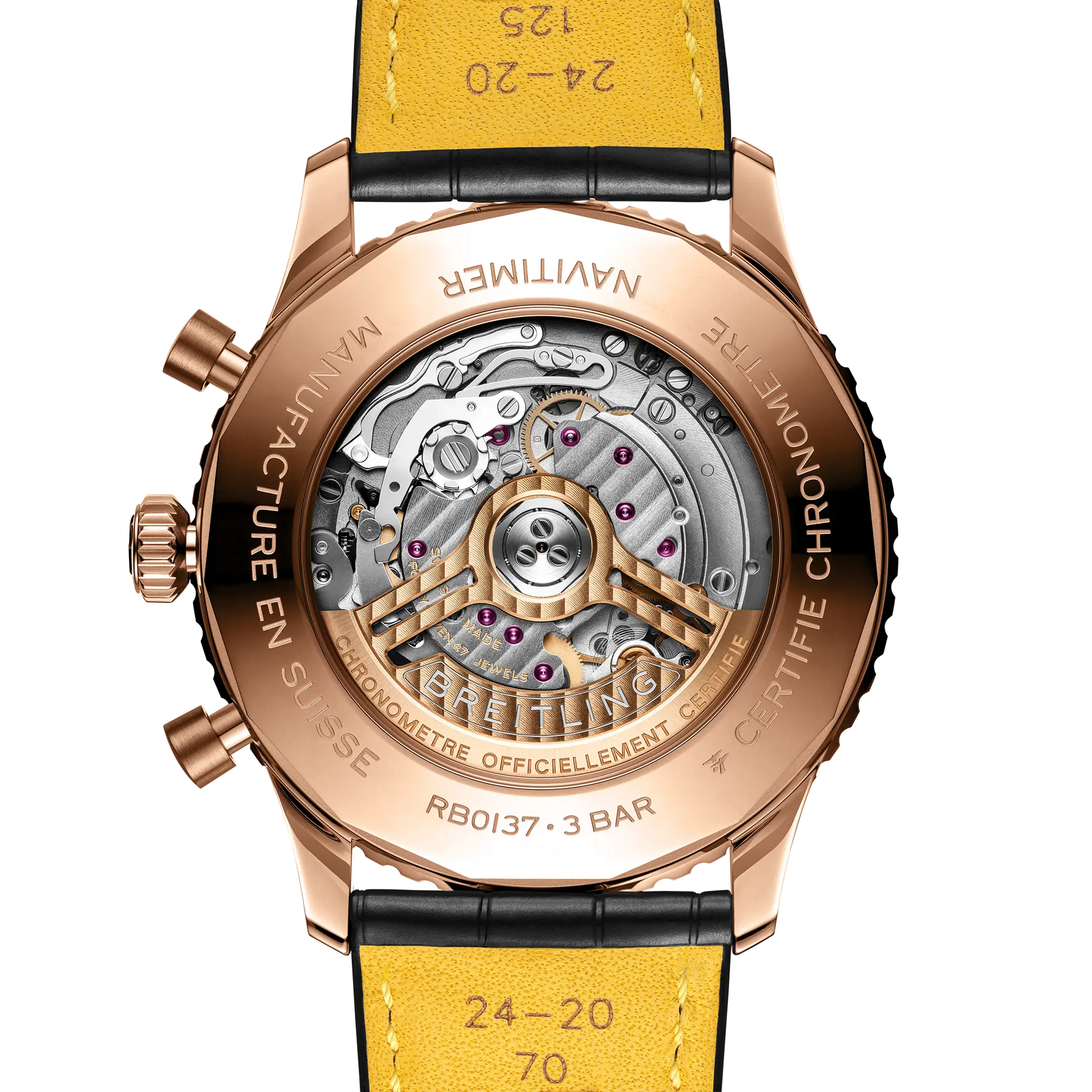 Caseback view of Breitling Navitimer B01 Chronograph 46 reference RB0137241L1P1