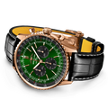 Breitling Navitimer B01 Chronograph 46 reference RB0137241L1P1 with Green dial, 18k red gold case, alligator strap, bracelet or strap configuration view