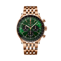 Breitling Navitimer B01 Chronograph 46 reference RB0137241L1R1 with Green dial, 18k red gold case, bracelet, front view