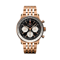 Breitling Navitimer B01 Chronograph 43 reference RB0138211B1R1 with Black dial, 18k red gold case, bracelet, front view