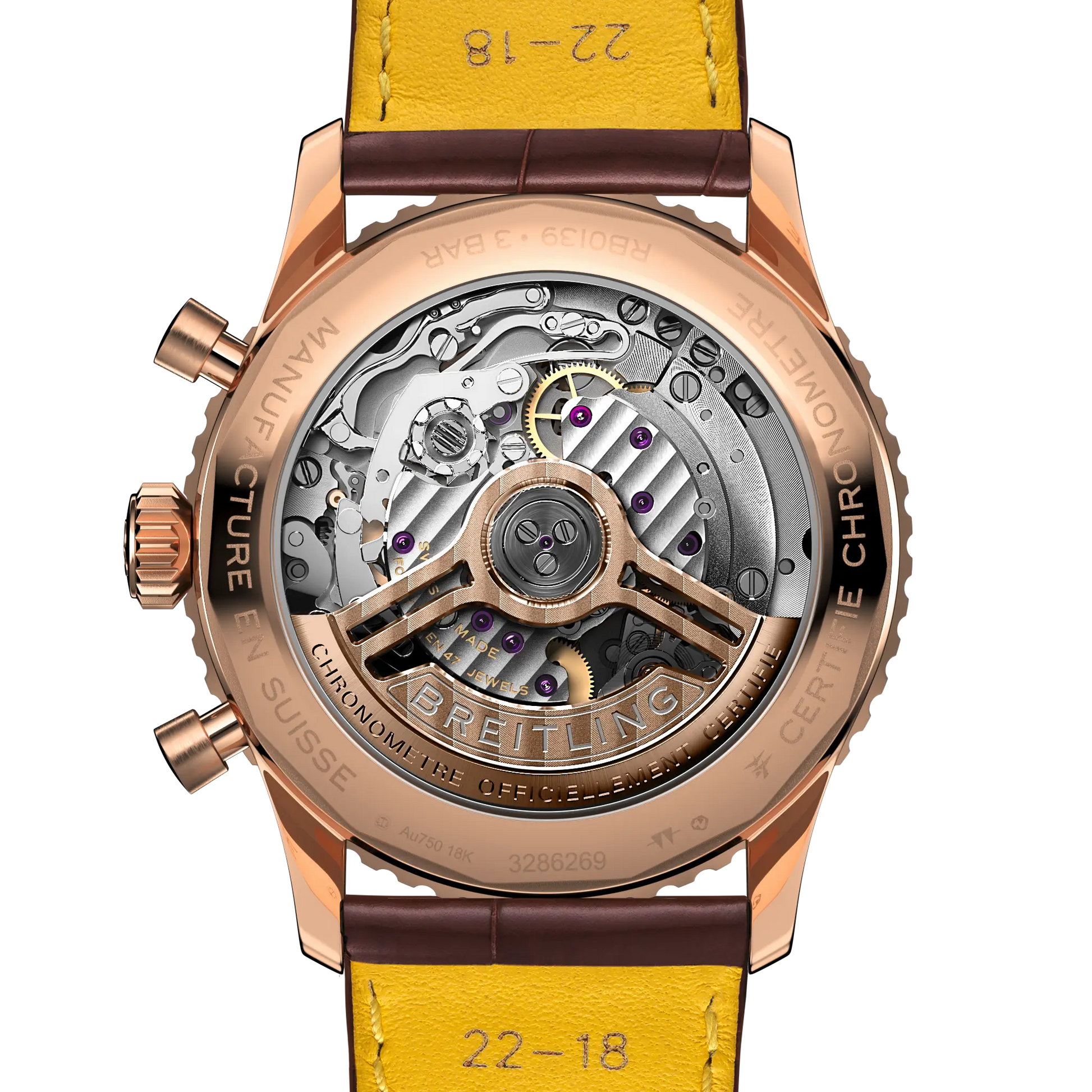 Caseback view of Breitling Navitimer B01 Chronograph 41 reference RB0139211G1P1
