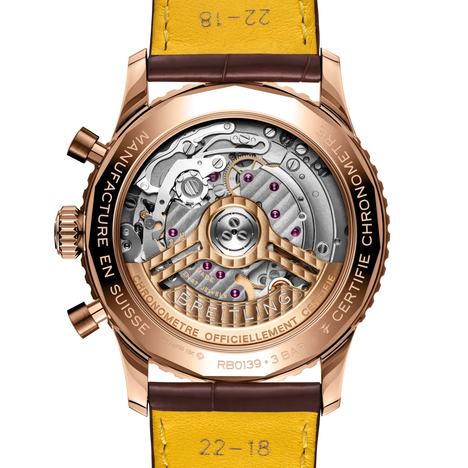 Caseback view of Breitling Navitimer B01 Chronograph 41 reference RB0139211Q1P1