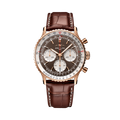 Breitling Navitimer B01 Chronograph 41 reference RB0139211Q1P1 with Bronze dial, 18k red gold case, alligator strap, front view