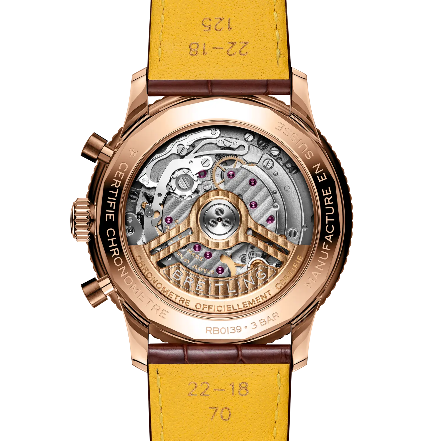 Caseback view of Breitling Navitimer B01 Chronograph 41 reference RB0139631G1P1