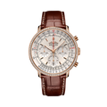 Breitling Navitimer B01 Chronograph 41 reference RB0139631G1P1 with Cream dial, 18k red gold (gem-set) case, alligator strap, front view