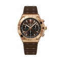 Breitling Chronomat B01 Chronograph 42 reference RB0158101Q1S1 with Brown dial, 18k red gold case, rubber strap, front view