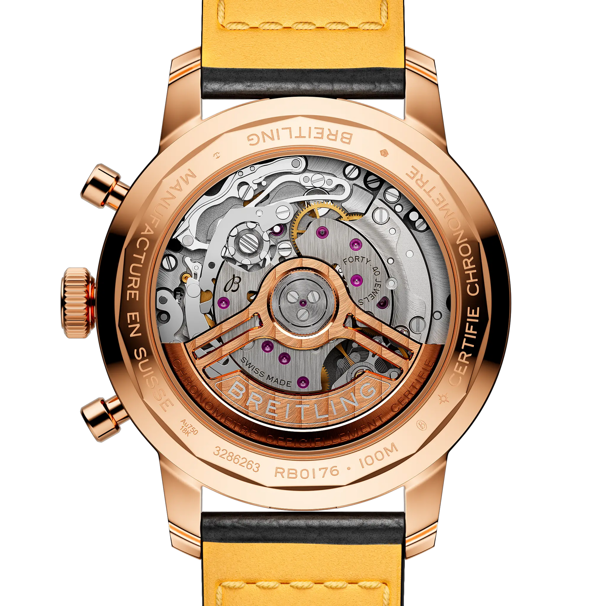 Caseback view of Breitling Top Time B01 reference RB01761A1Q1X1